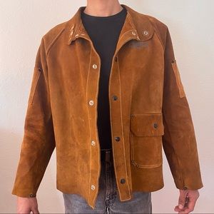 Brown Leather Welding Work Jacket